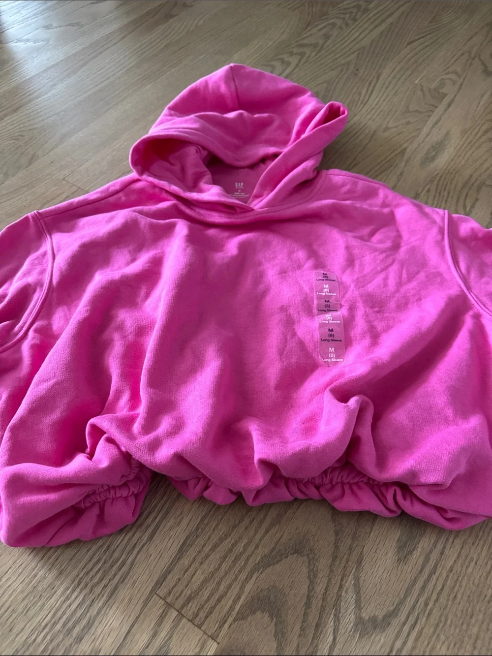 GAP Hot Pink Cropped Hooded Sweatshirt